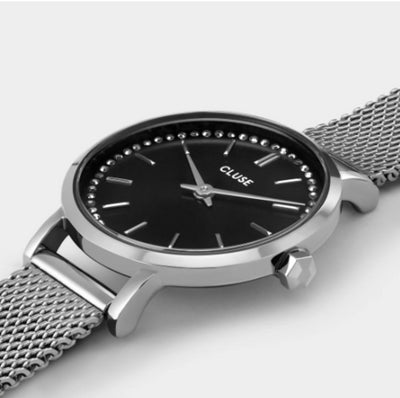 Cluse Boho Chic Petite – Black Crystals & Silver Mesh