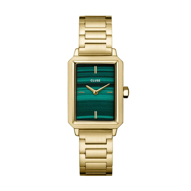 Cluse Fluette Green/Gold Link Watch