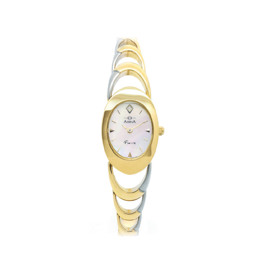 Adina Flaire MOP Face, 2-Tone Bracelet Watch