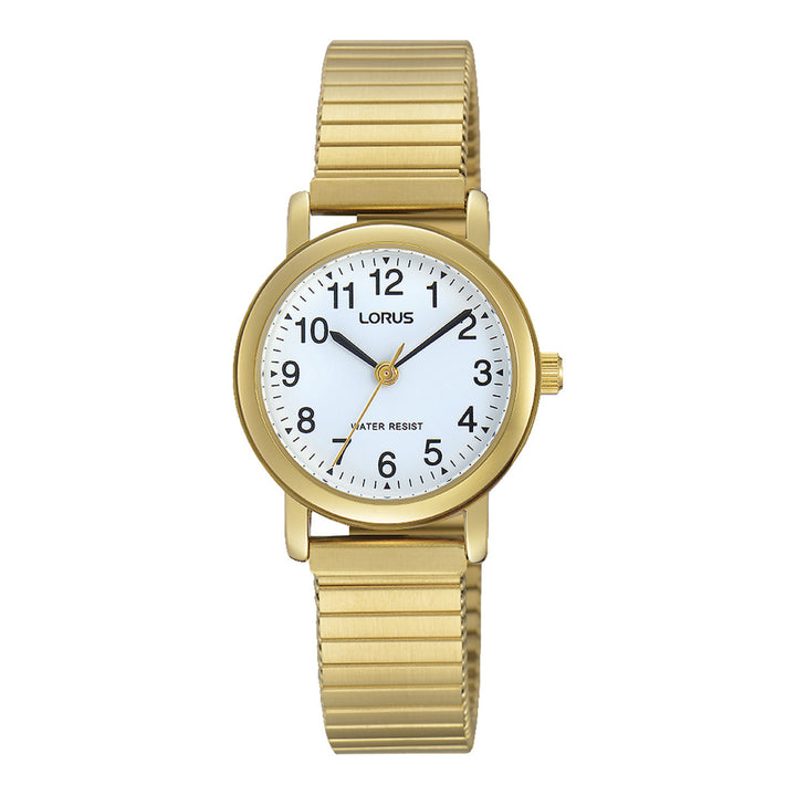 Ladies Dress, Lorus gold plated stretch band