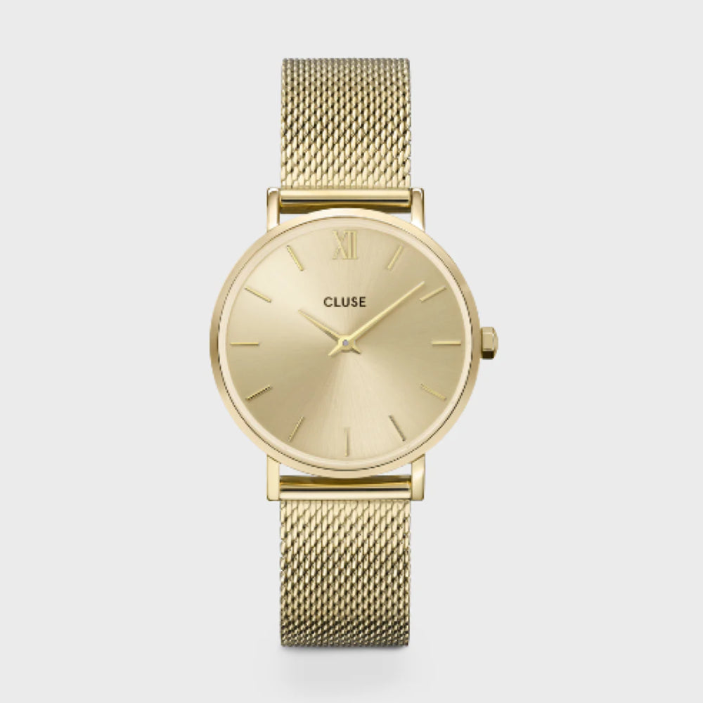 CLUSE Minuit Mesh Full Gold Watch