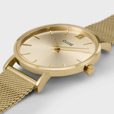 CLUSE Minuit Mesh Full Gold Watch