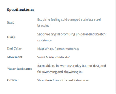 Adina Kensington Gold Plated Dress Watch