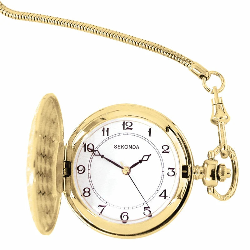Gold Colour Medium Pocket Unisex Watch