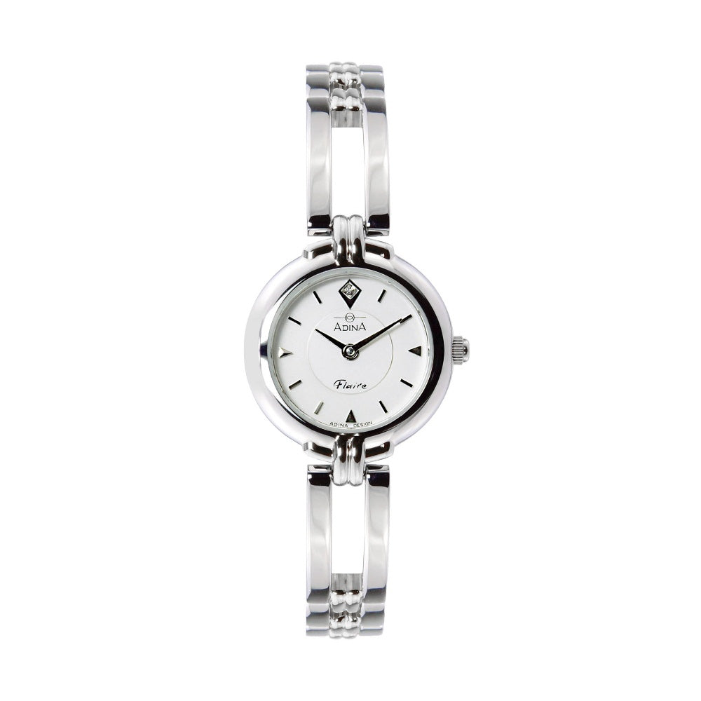 Ladies Stainless Steel Full-Figured Bracelet Watch