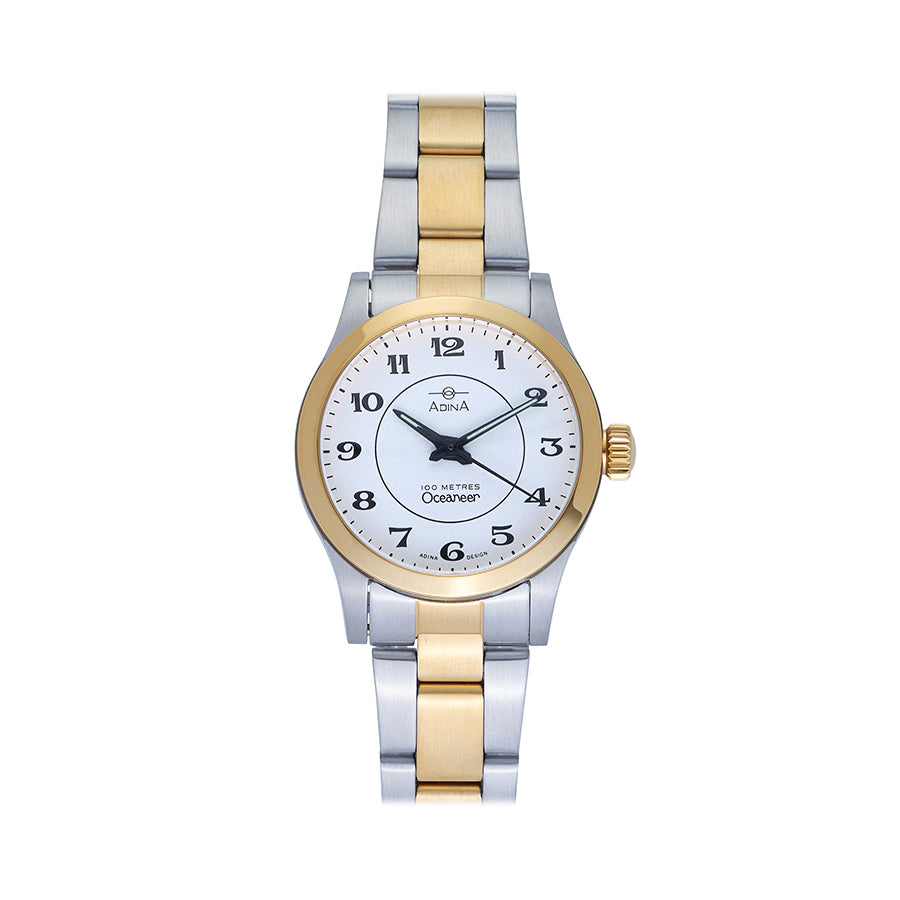 Adina Oceaner NK176 – Ladies Two-Tone Watch with White Dial