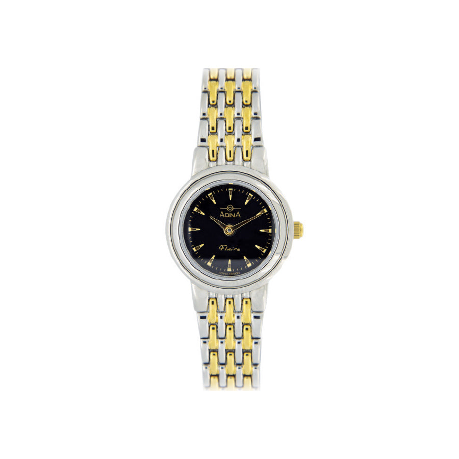ladies flair watch two tone black dial