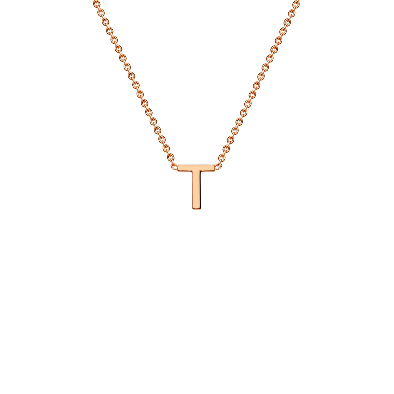#1A 9K ROSE GOLD INITIAL 'T' N/L 38+5cm