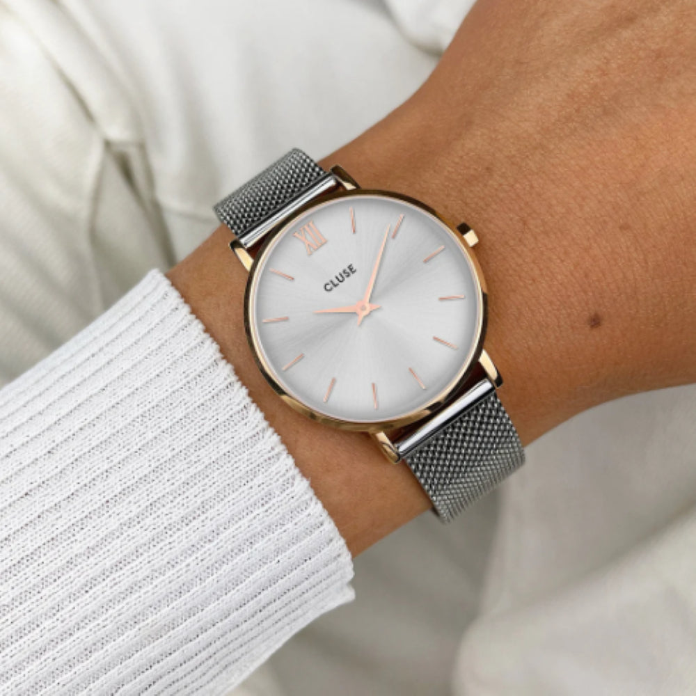 Minuit Watch Mesh, Rose Gold Colour, Two-Tone