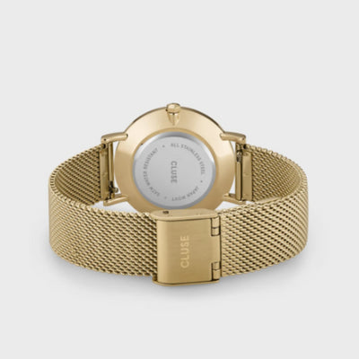 Minuit Watch Mesh Crystals, Full Gold Colour