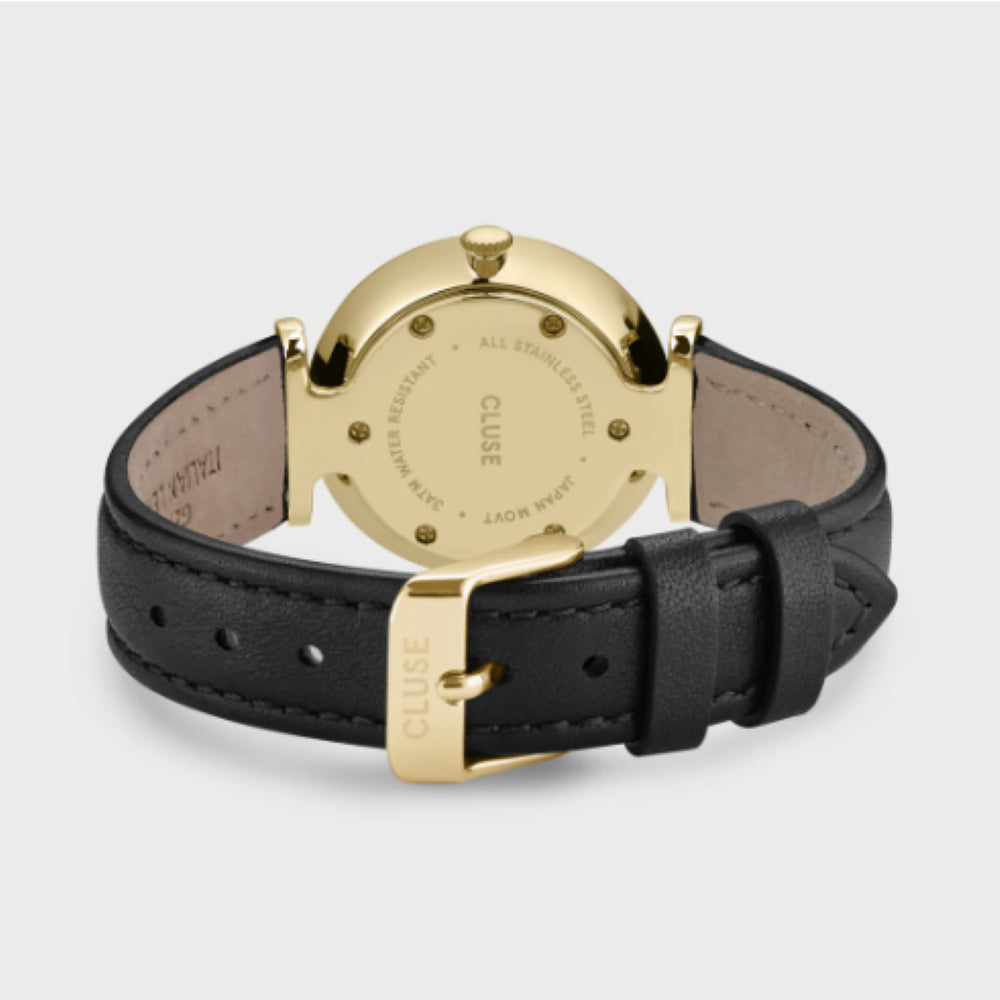 Triomphe Watch Leather, Black, Gold colour