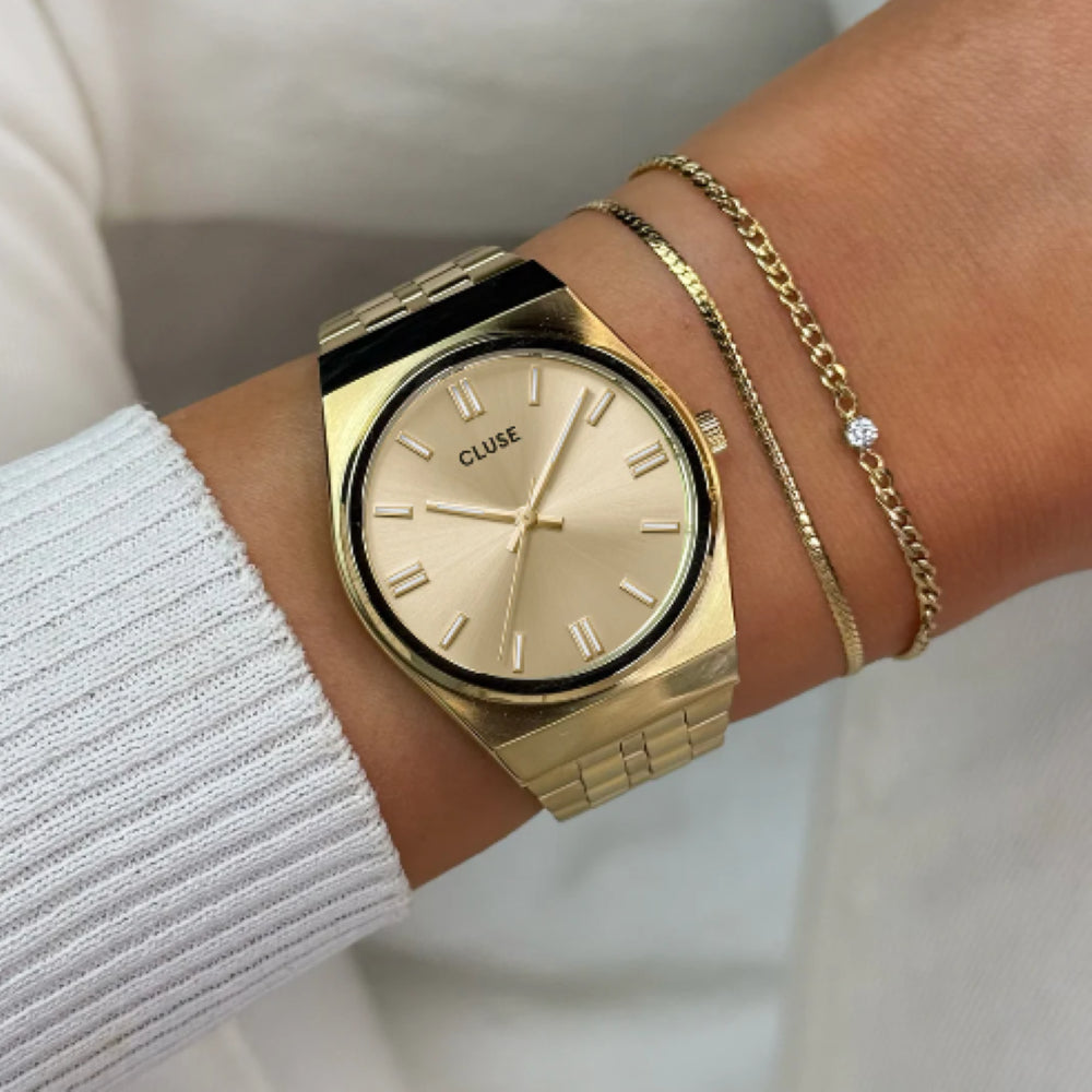 Retro 70's Watch Steel, Full Gold Colour