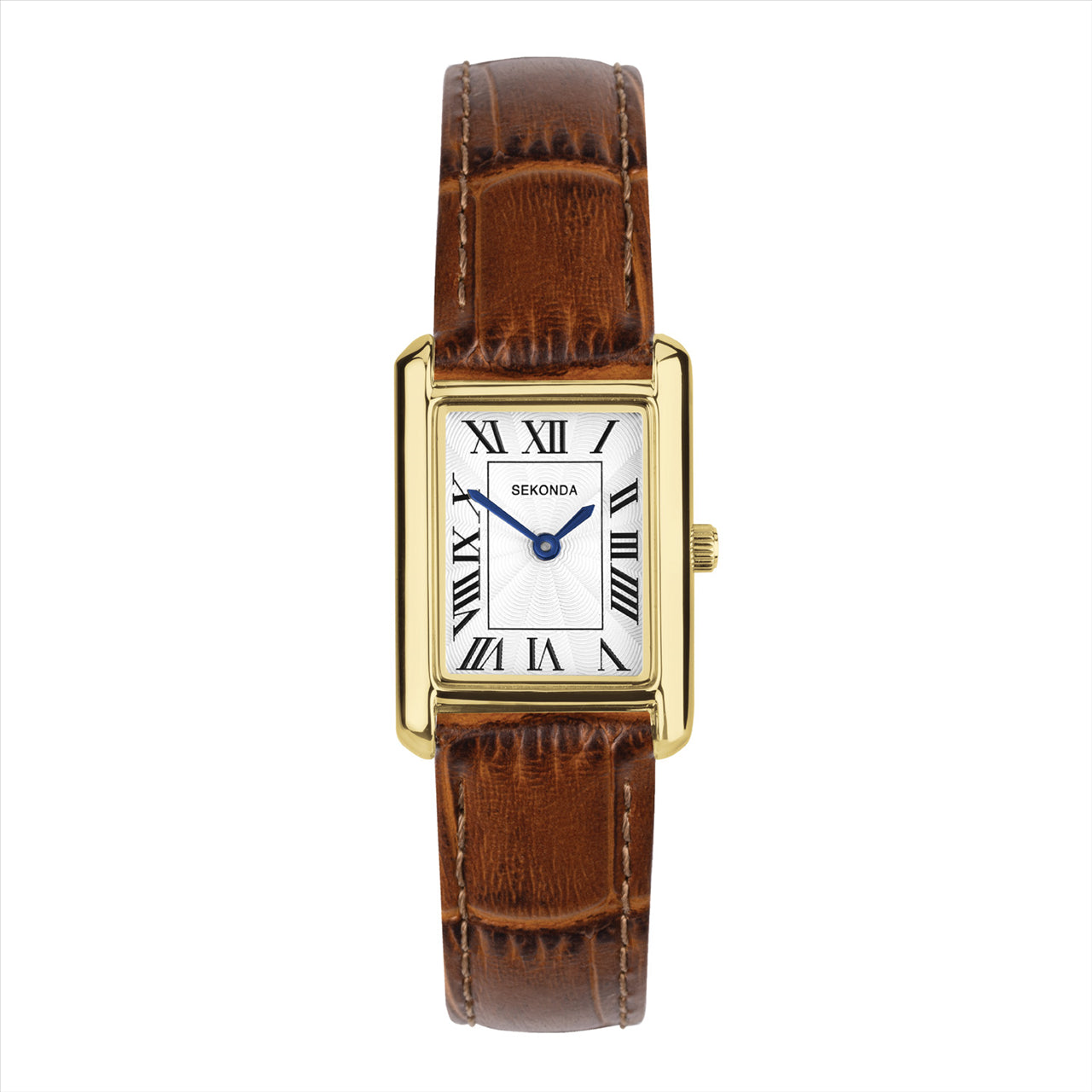 Sekonda Colette Women’s Watch – White Dial with Brown Leather Strap (22 x 29.5mm)