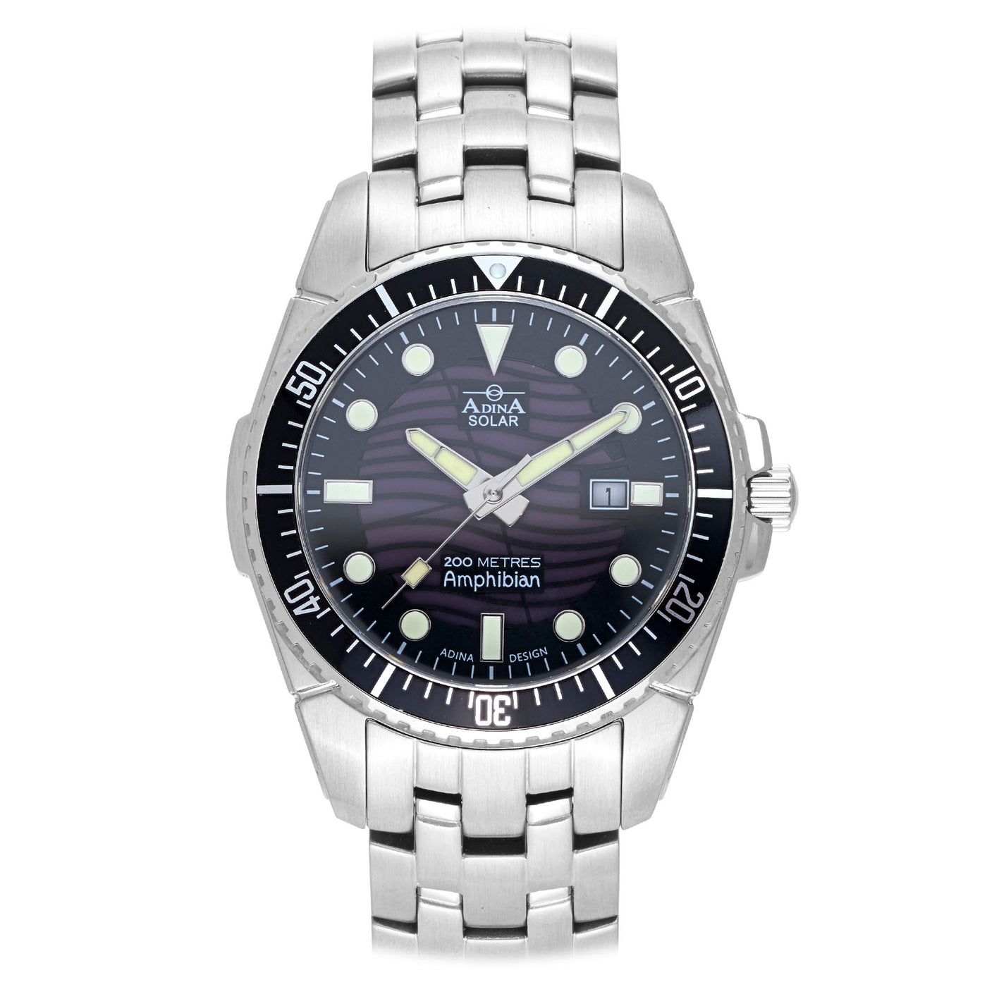 gents adina 200nm divers watch solar powered