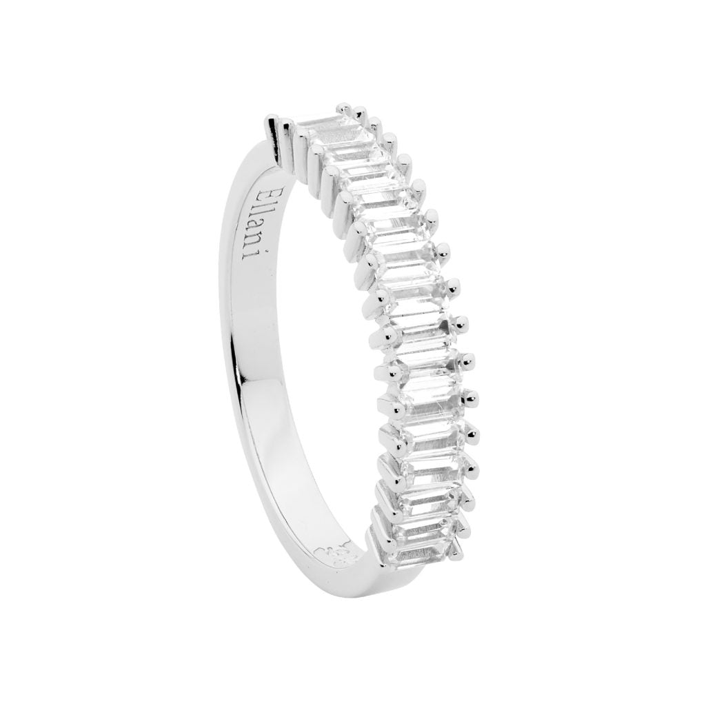 Ellani S/S, Baguette WH CZ, Ring