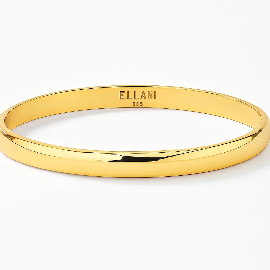 Stainless Steel 5mm Bangle with Gold IP Plating