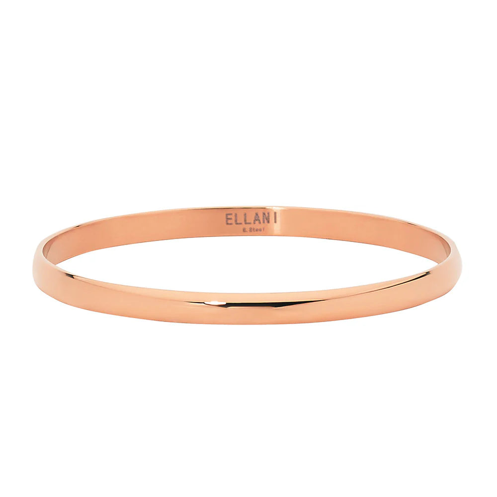 Stainless Steel 5mm Bangle with Rose Gold IP Plating