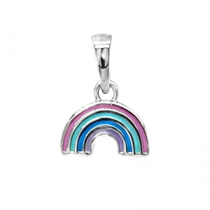 Alya Pastel Rainbow Pendant Silver