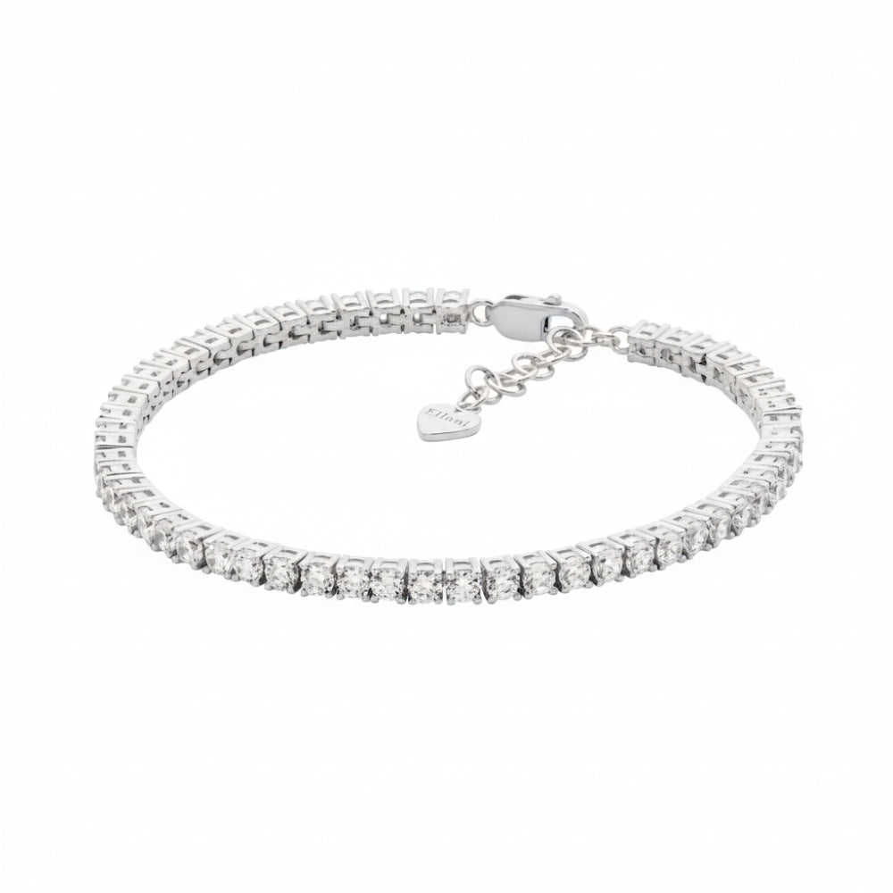 Sterling Silver 3mm Cubic Zirconia Tennis Bracelet