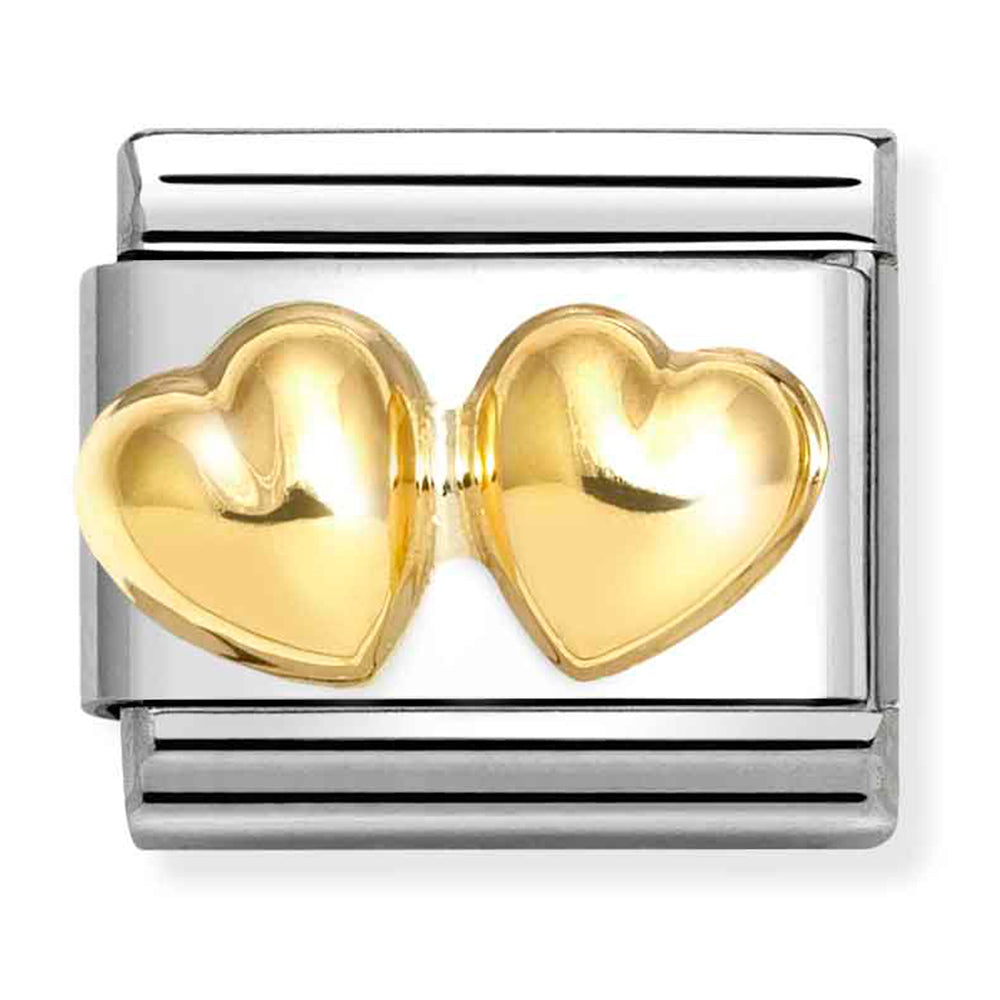 Gold Double Rounded Heart Link