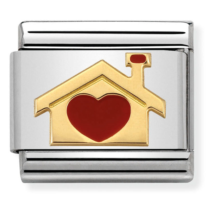 Gold House with Heart Link