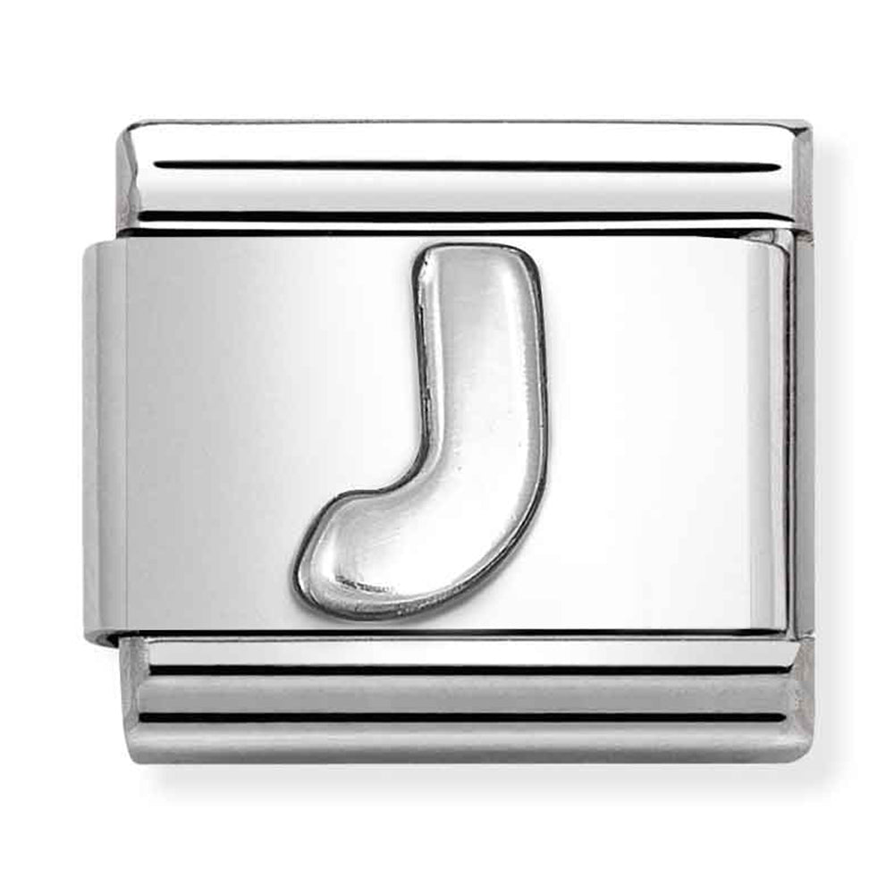 Silver Letter "J" Link