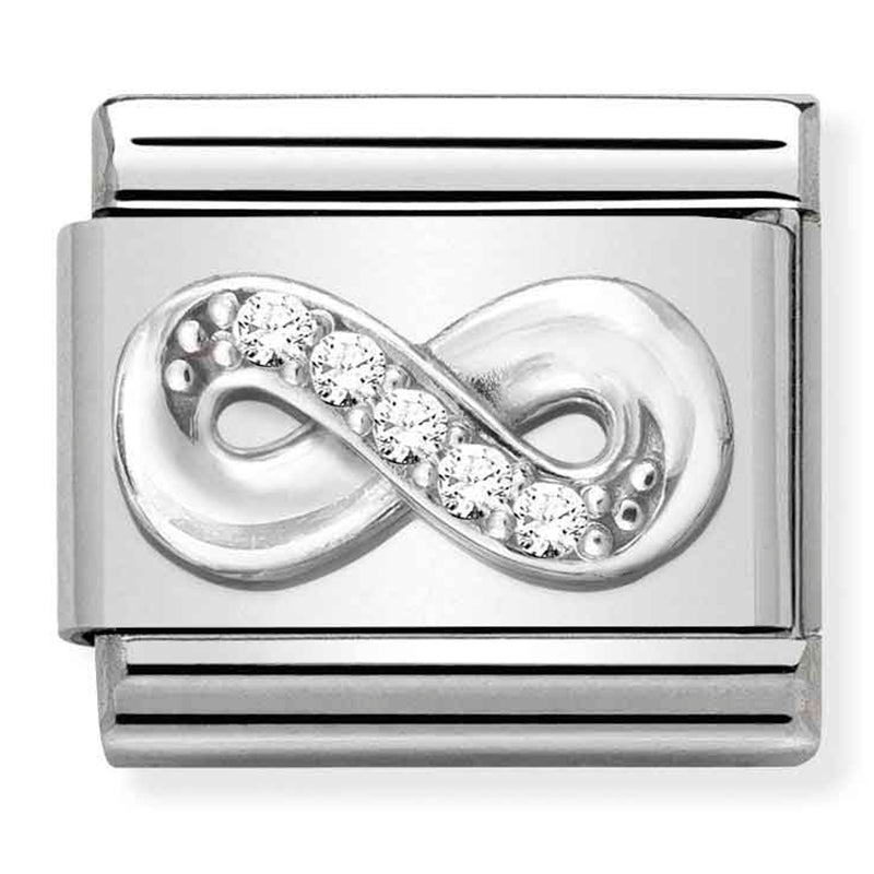 Silver "Infinity" with Cubic Zirconia Link
