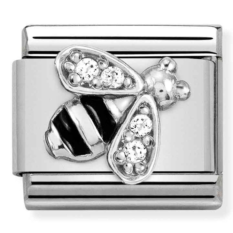 Silver "Bee" Cubic Zirconia Link