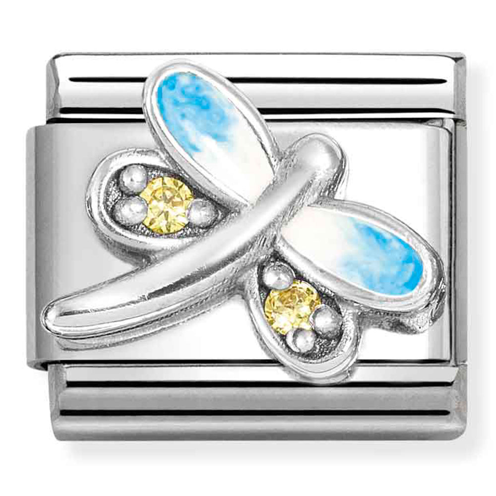 Silver Dragonfly with Cubic Zirconia Link