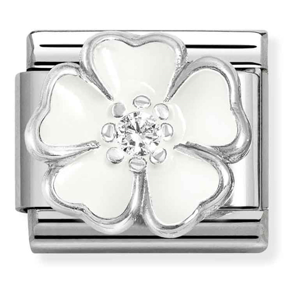 Silver "White Flower" Link