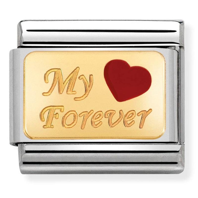 Gold "My Forever" with Heart Link