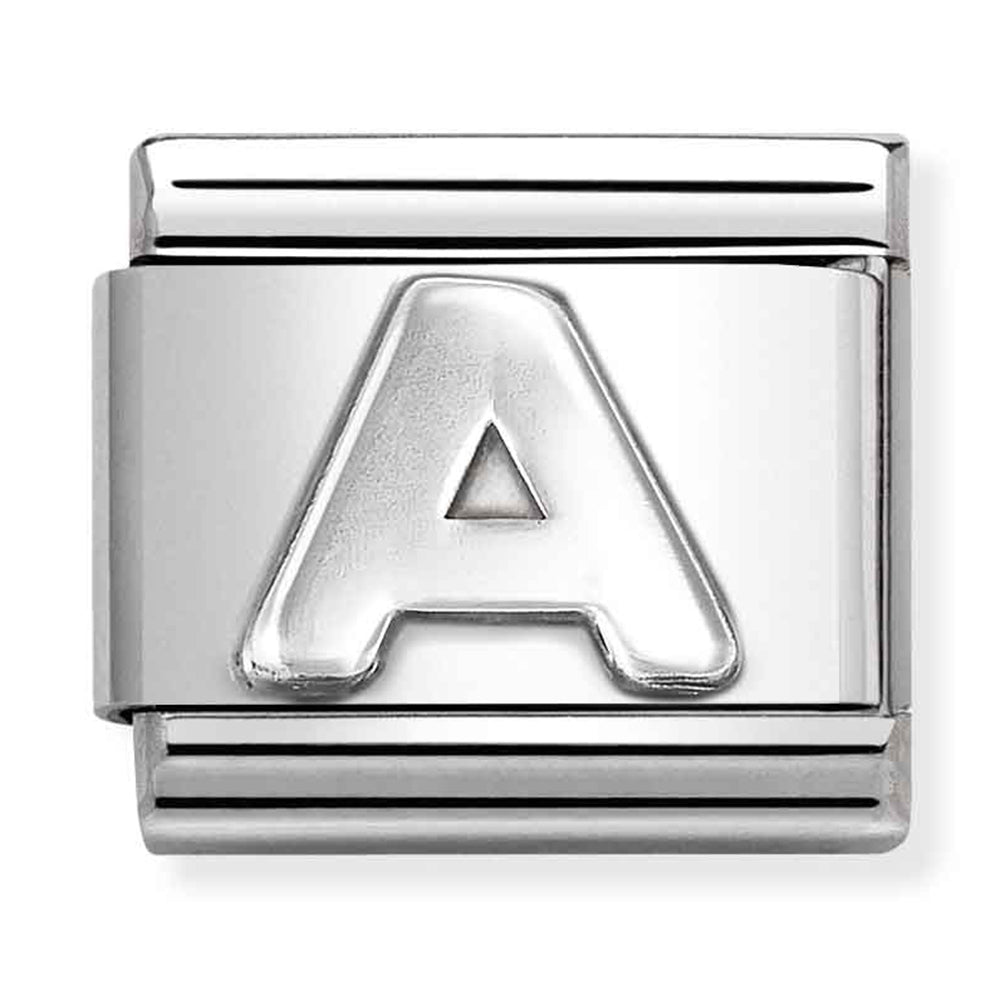 Silver "Letter A" Link