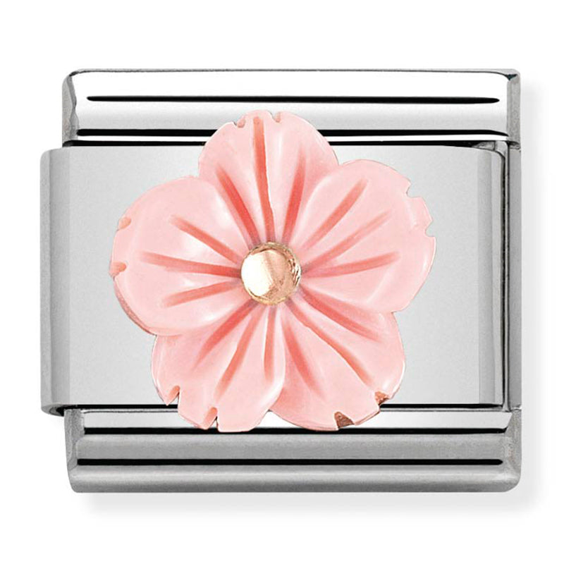 Rose Gold 'Flower in Rose Coral' Link