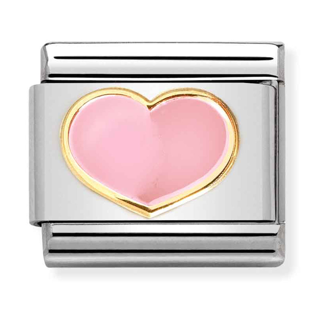 Gold and Pink Heart Link