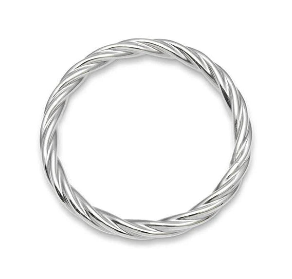 925 Sterling Silver Twist Bangle – 7mm x 62mm