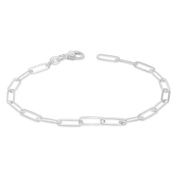 Sterling Silver Italian Paperclip Link Bracelet – 3.36g
