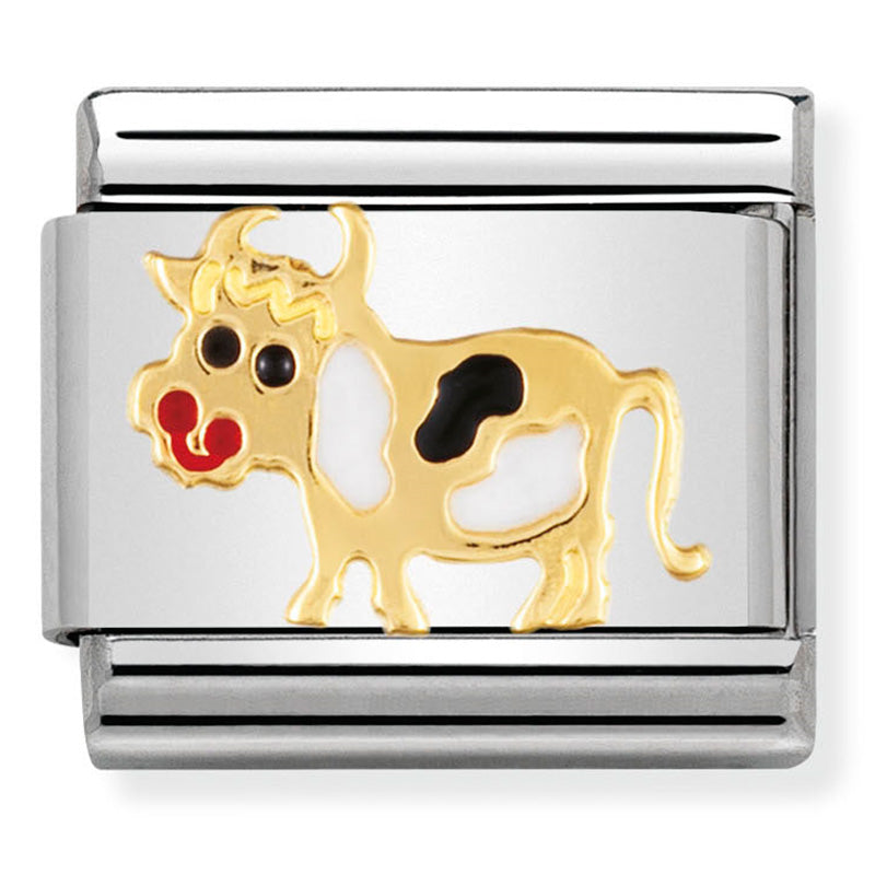 Silver with Gold Cow Link