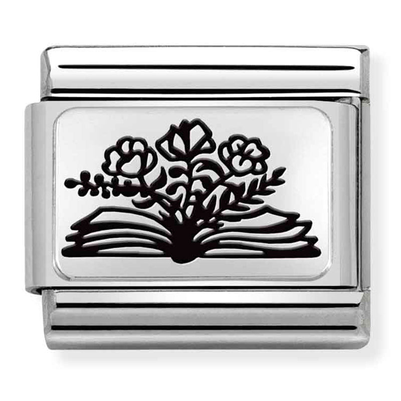 Silver Book with Flowers Link