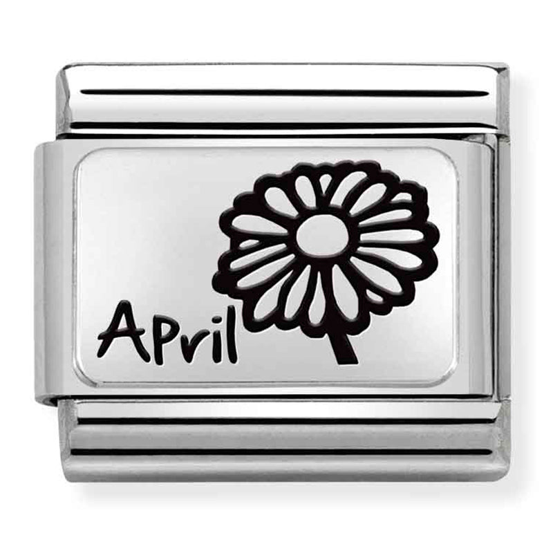 Silver April with Flower Link