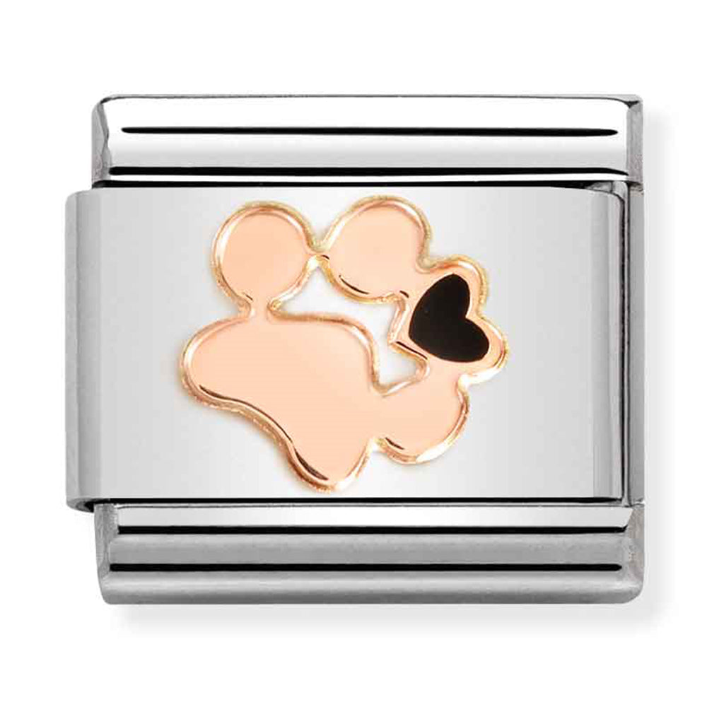 Rose gold Paw Print Link