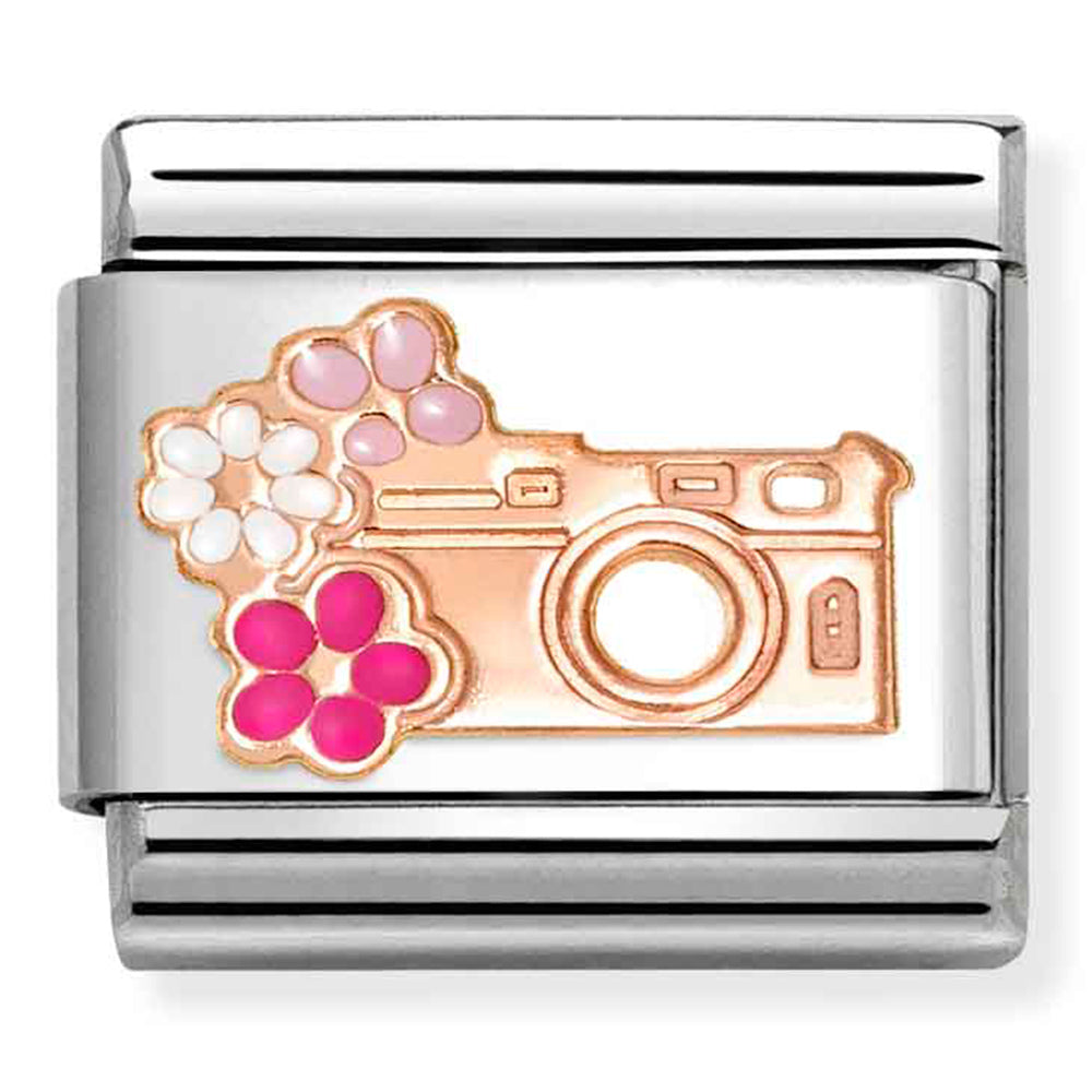 Rose Gold Camera with Flowers Link