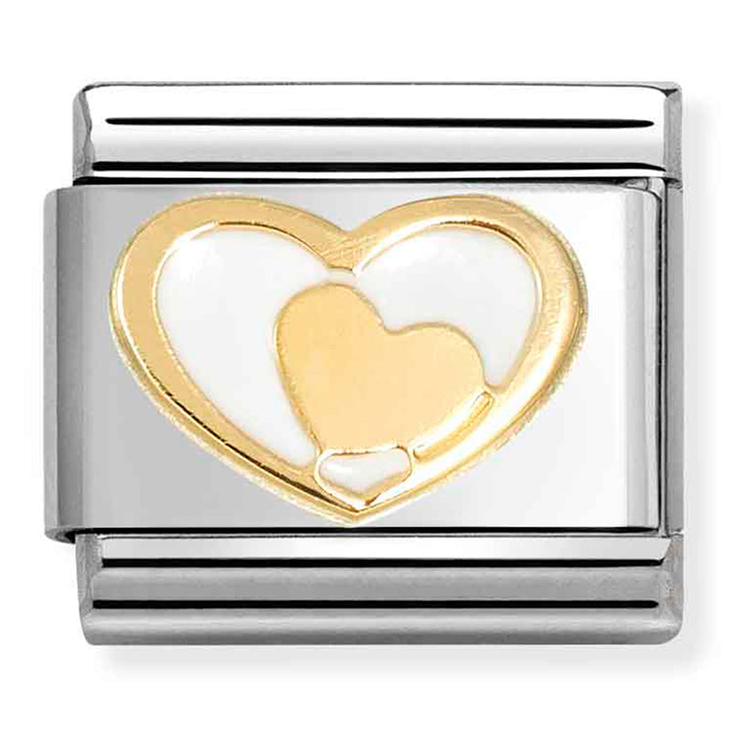 Gold Heart in a Heart Link