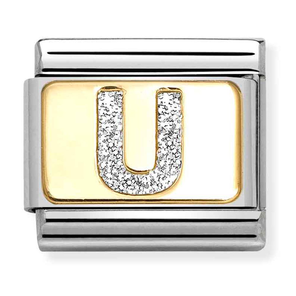 Classic Gold and Glitter "U" Link