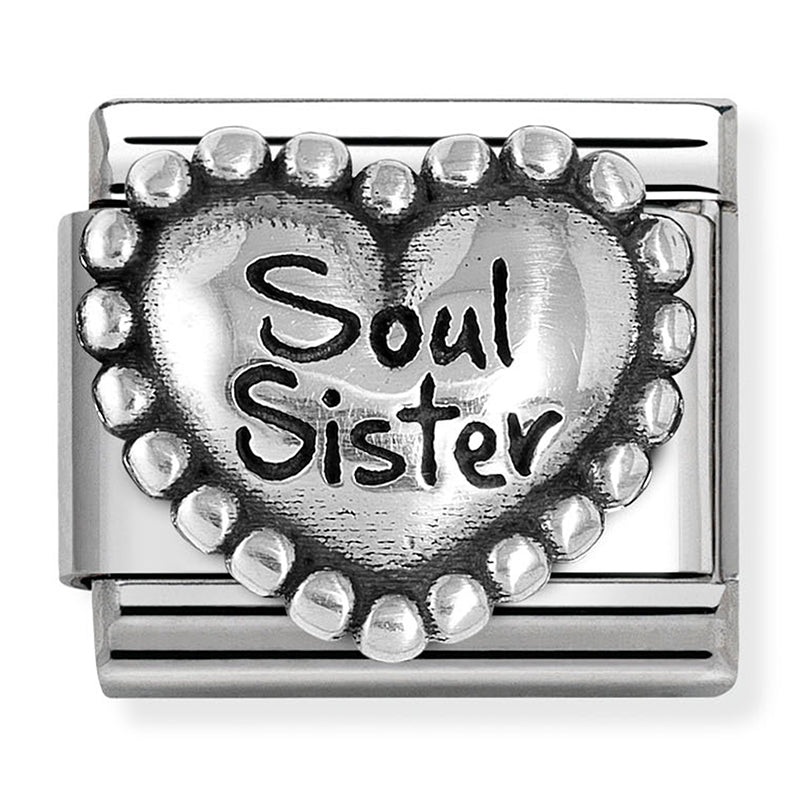 Silver "Soul Sister" Heart Link