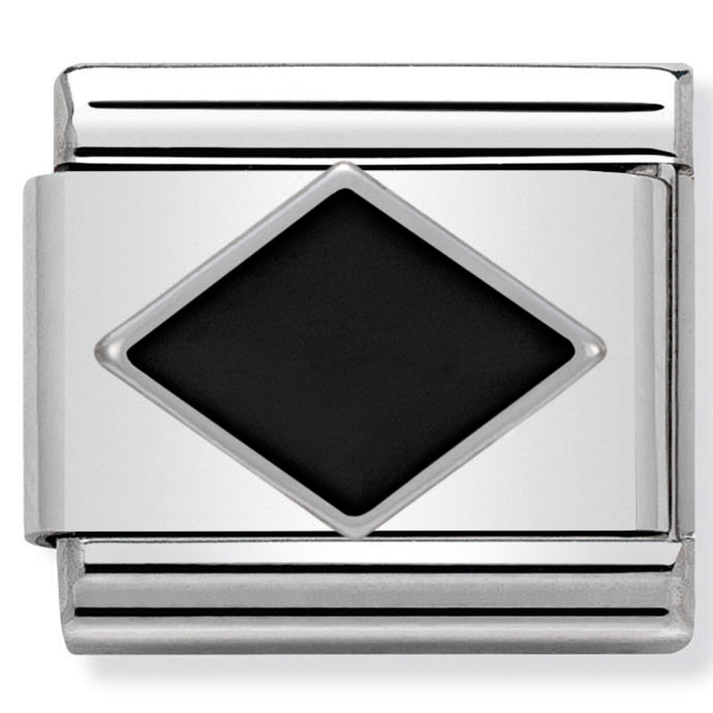 Silver with Black Rhombus Link