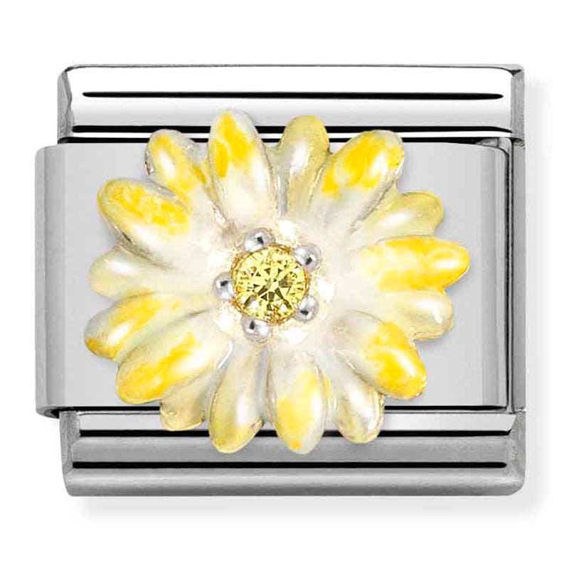 Silver with Yellow Flower Link