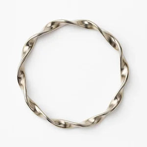 Solid Sterling Silver Twist Wave Bangle – 14g