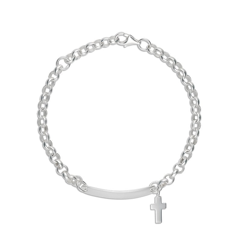 Billy Belcher Bracelet with ID and Cross Charm Silver