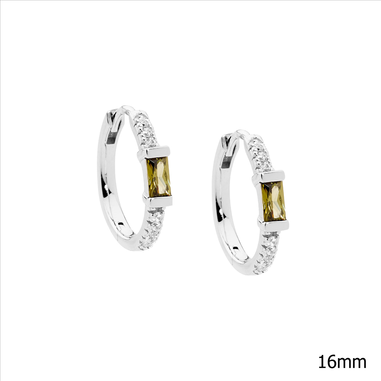 Baguette Cubic Zirconia Hoop Earrings