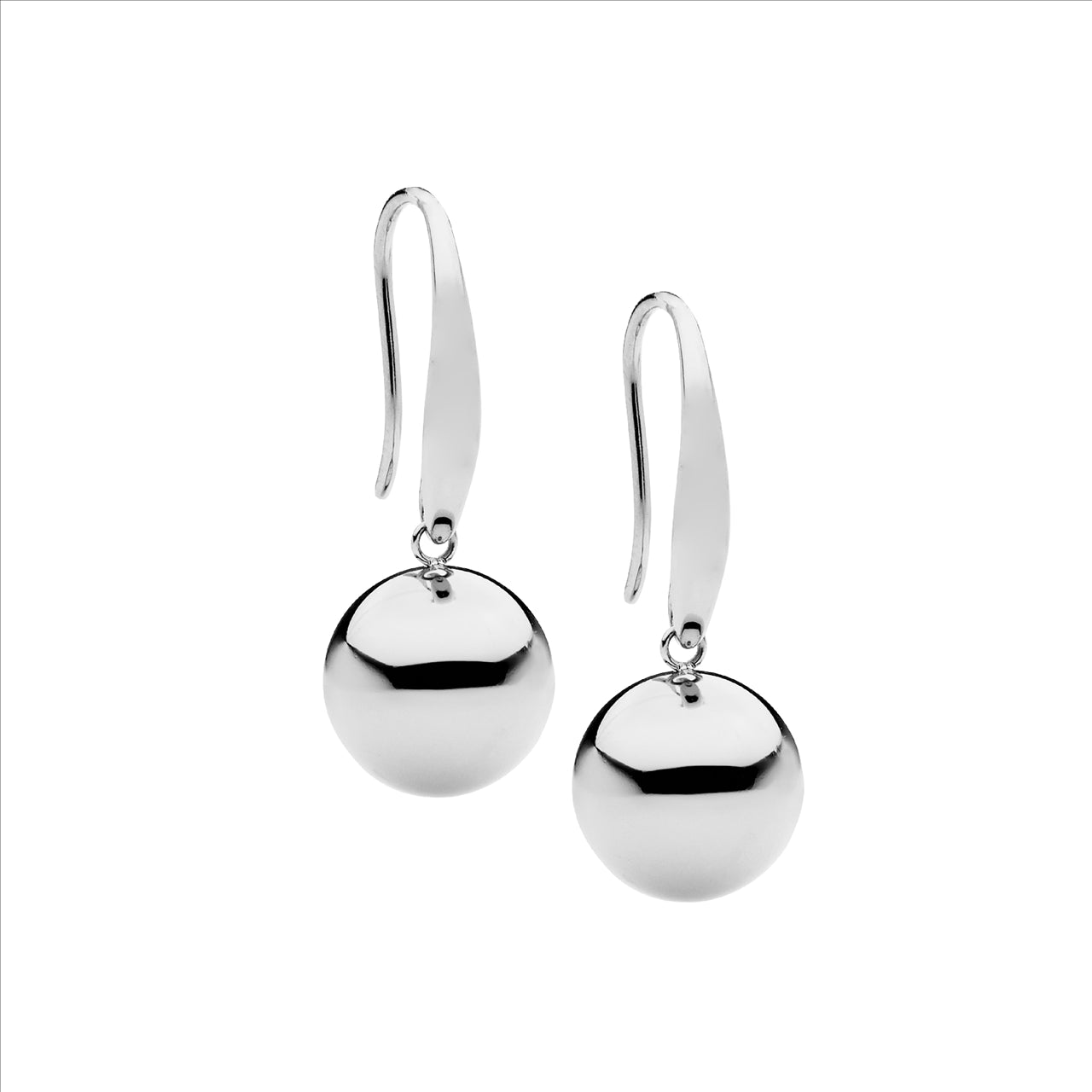 Stainless Steel Drop Ball Shepard Hook Earrings